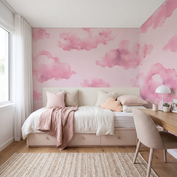 Pink clouds on a pink background Pink clouds on a pink background