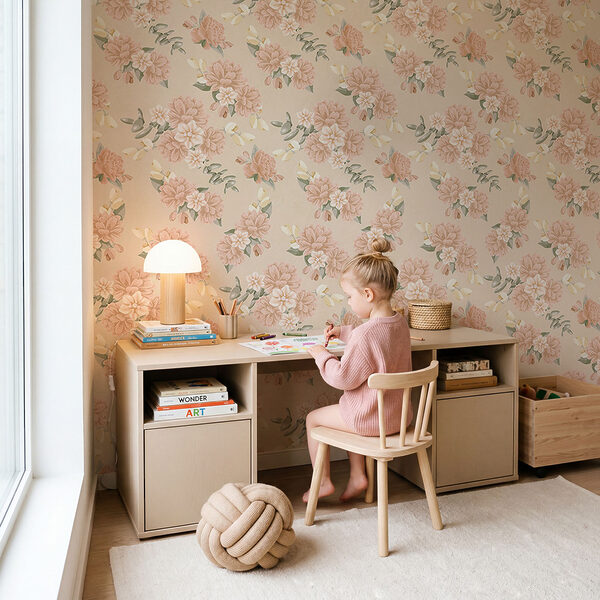 Pattern of flowers on a beige background