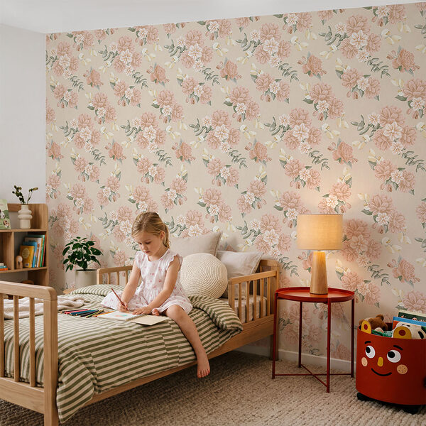 Pattern of flowers on a beige background