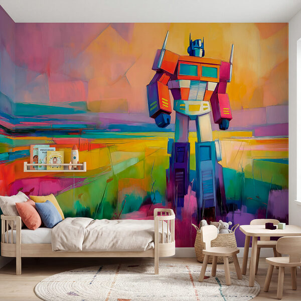 Colorful painting of a robot