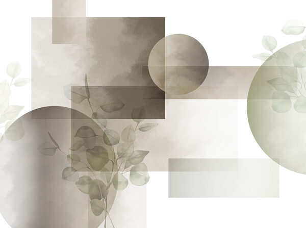 Abstract shapes with gentle foliage details