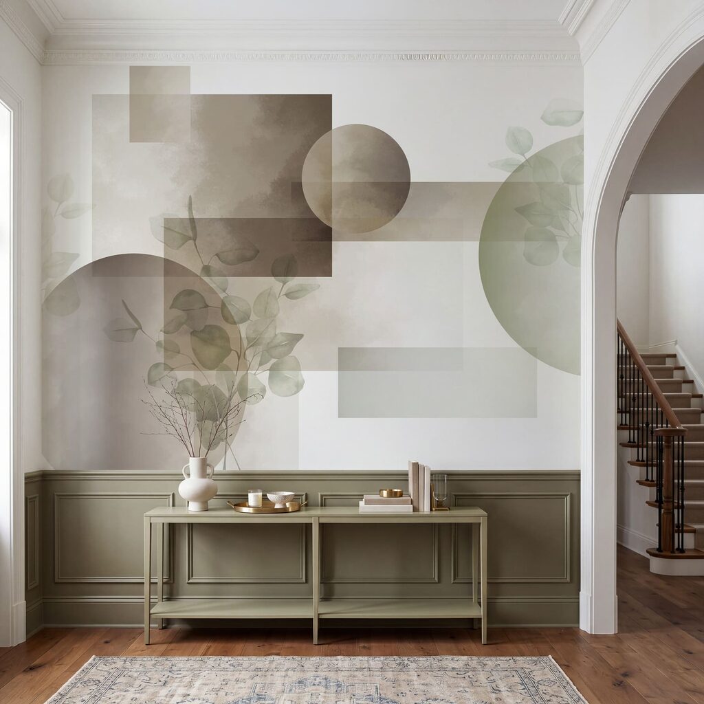Abstract shapes with gentle foliage details