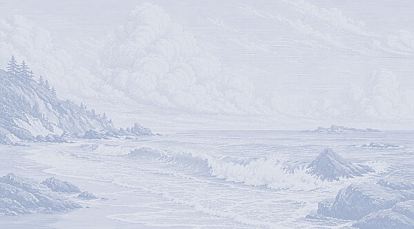 Landscape with waves crashing on the shore Landscape with waves crashing on the shore