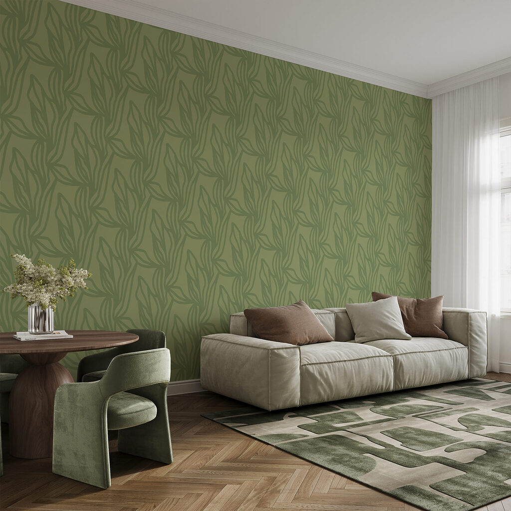 Green pattern with leaves Green pattern with leaves