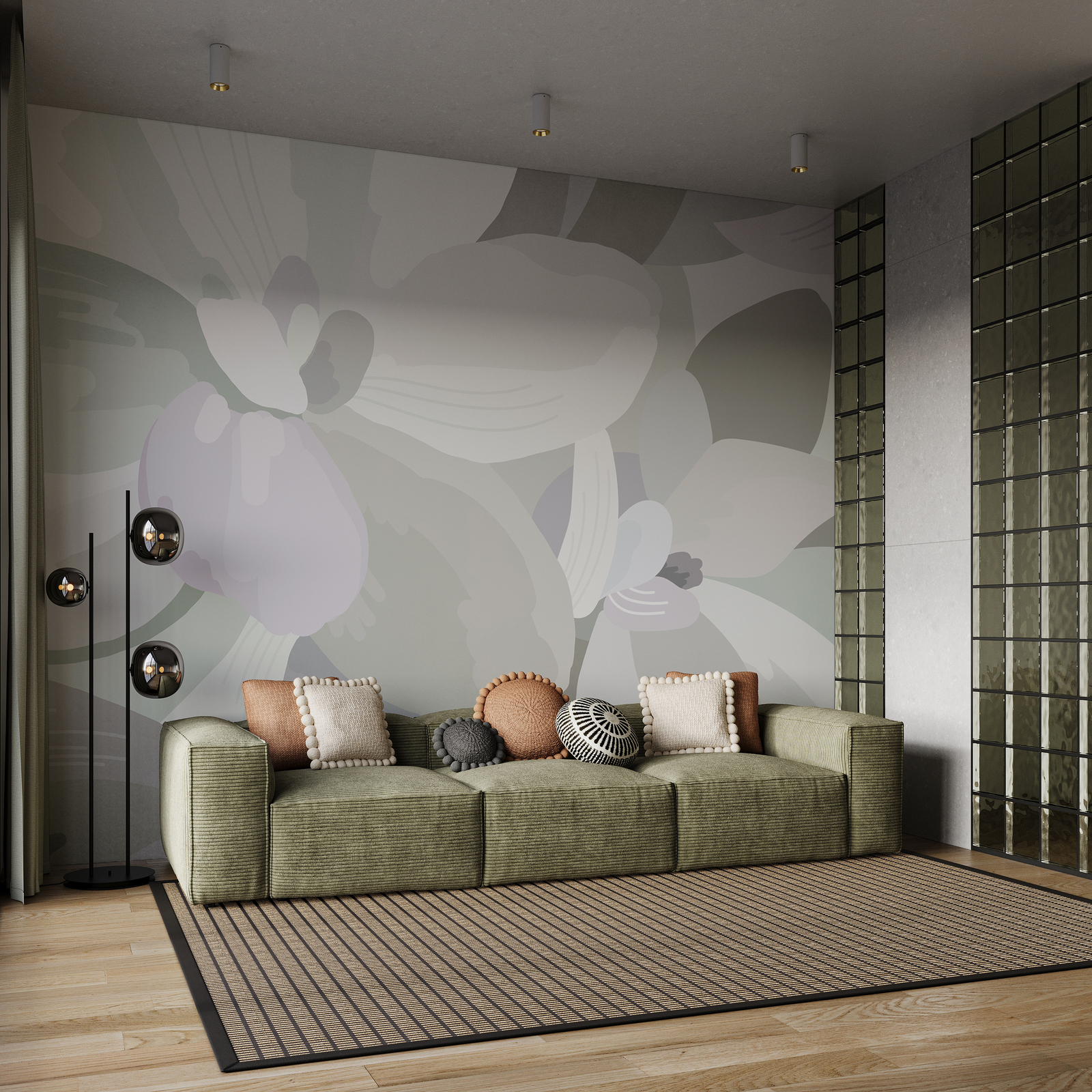 Soft pastels create a calming ambiance