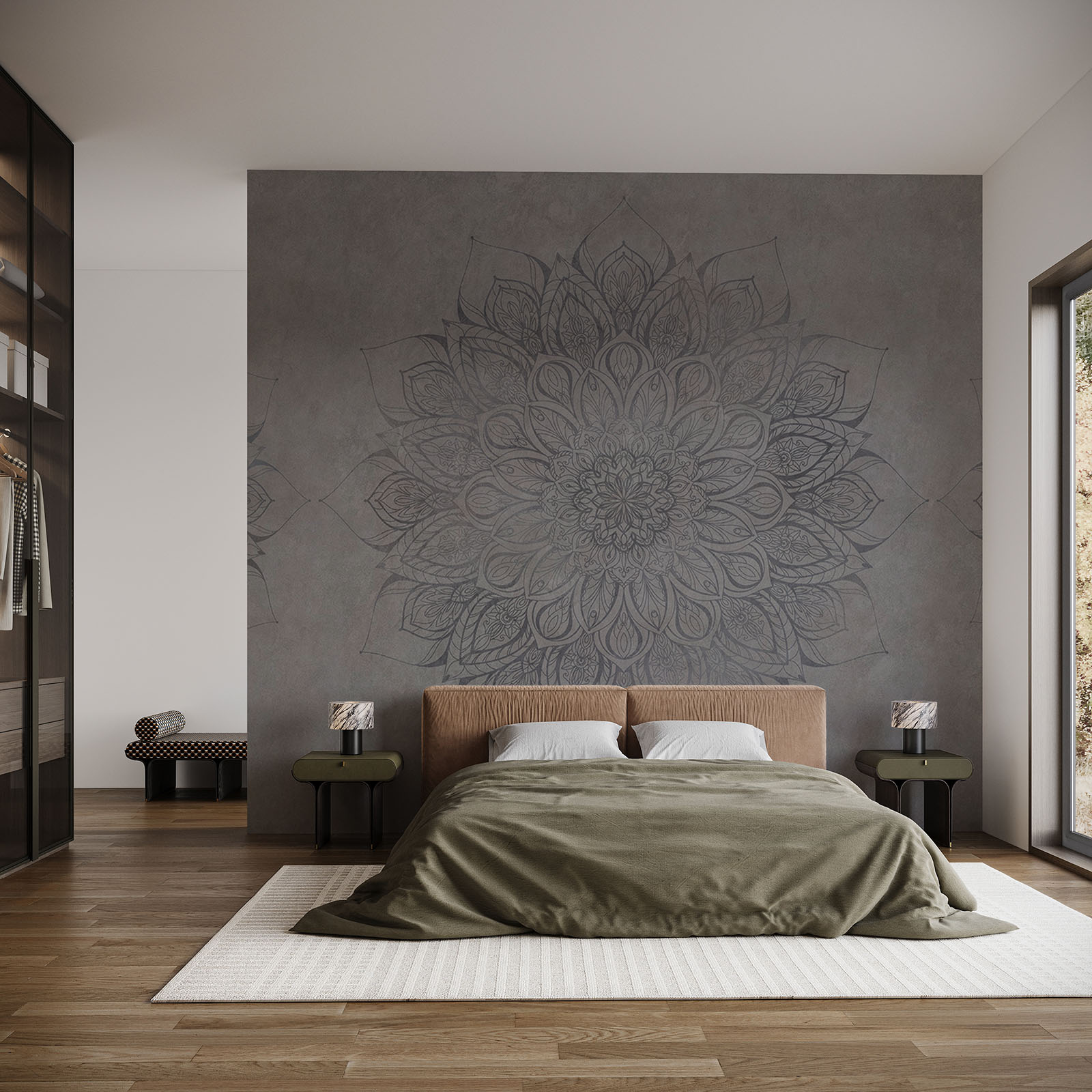 Grey and black mandala Grey and black mandala