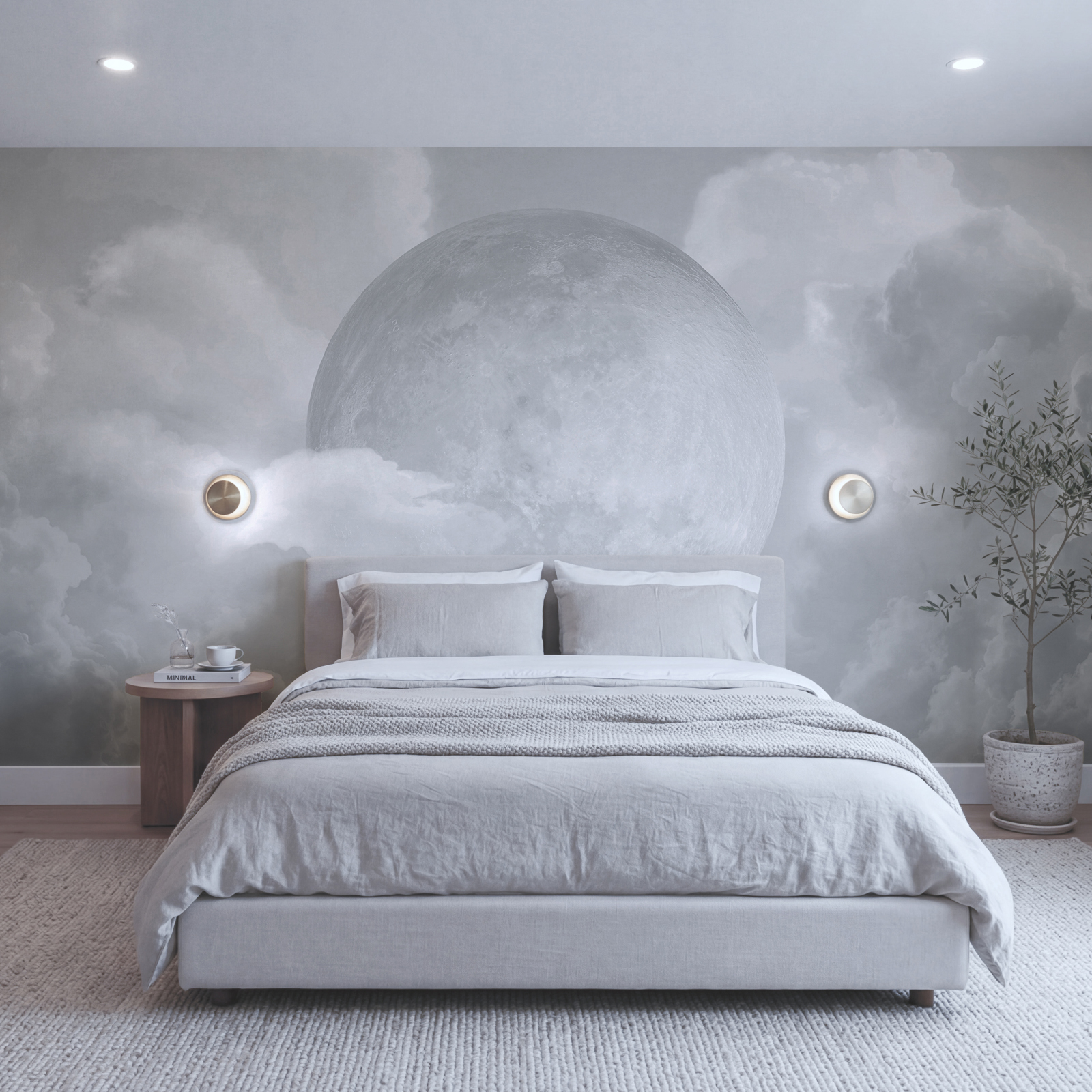 Full moon in the clouds
