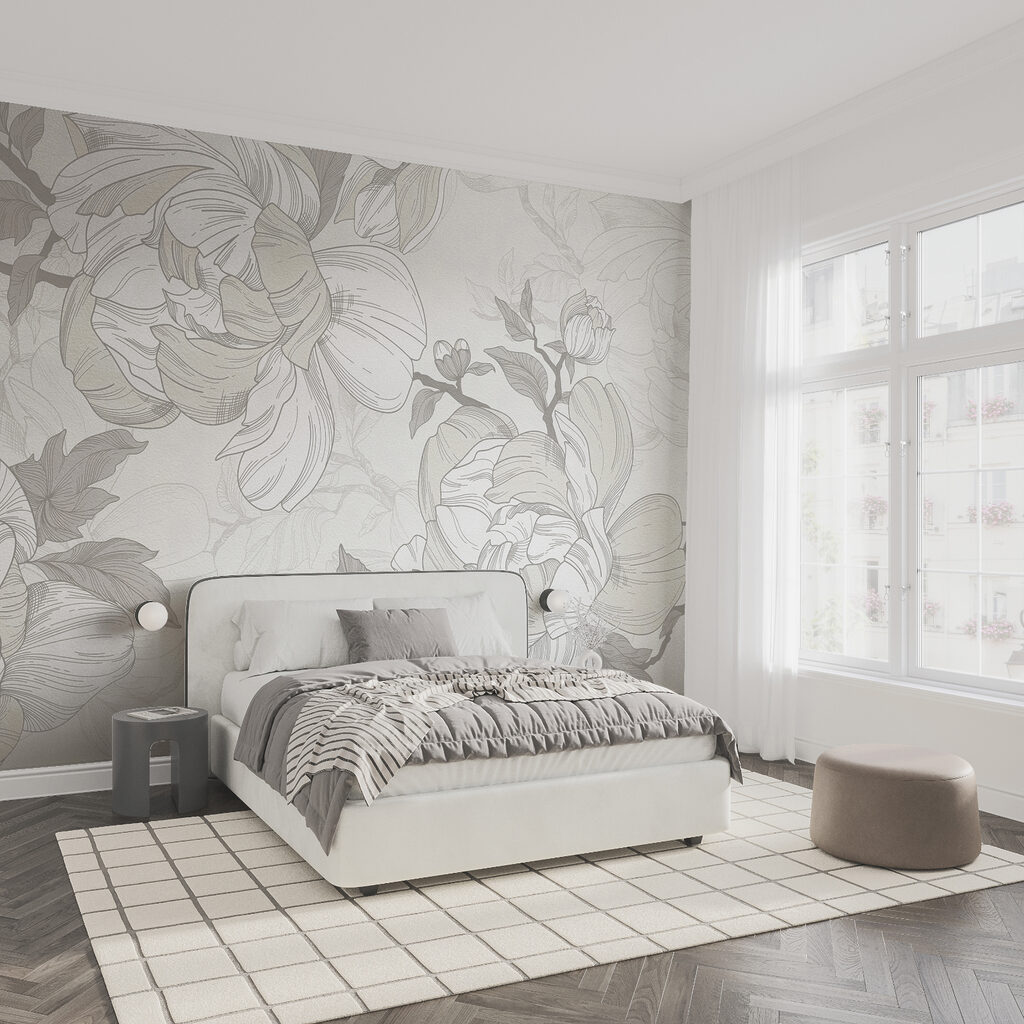 White and gray floral pattern White and gray floral pattern