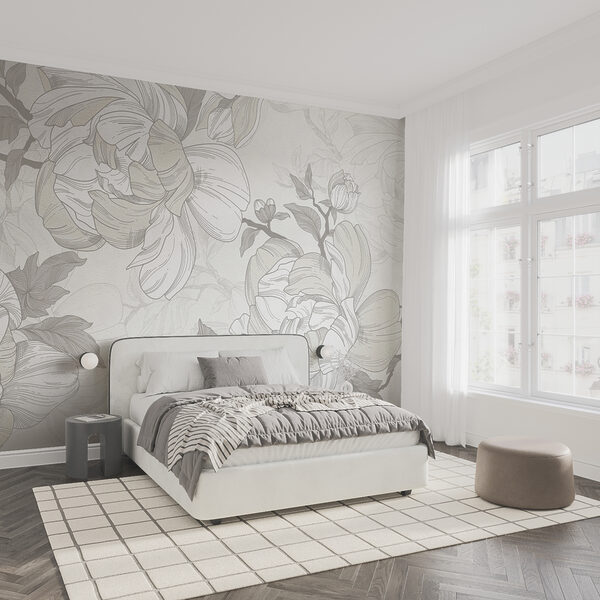 White and gray floral pattern White and gray floral pattern