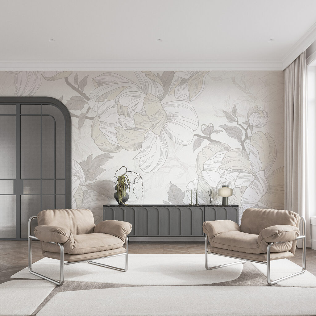 White and gray floral pattern White and gray floral pattern