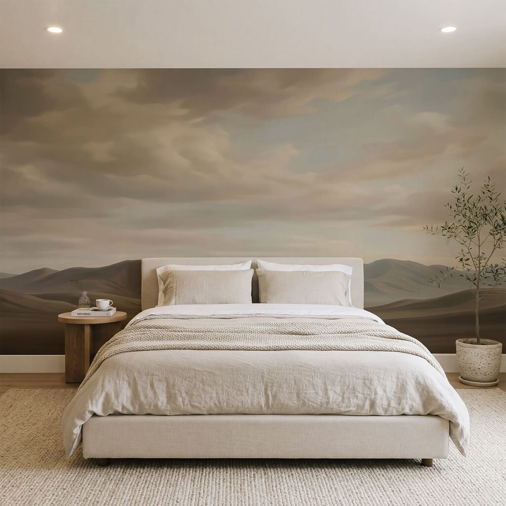 Landscape of a desert with hills and clouds Landscape of a desert with hills and clouds