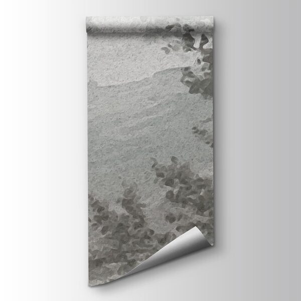 Grey and white landscape with trees and a river Grey and white landscape with trees and a river