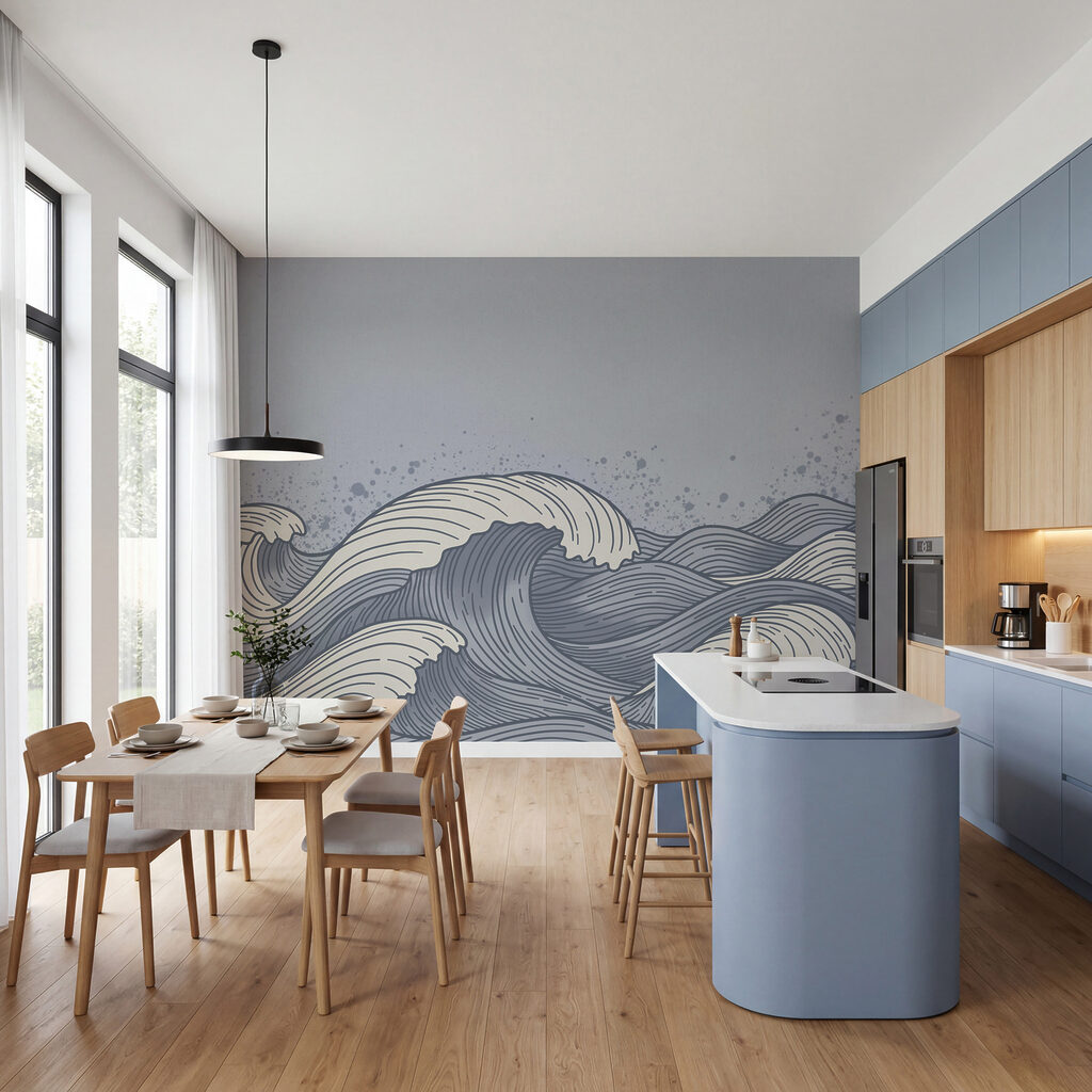 Drawing of waves in the ocean Drawing of waves in the ocean