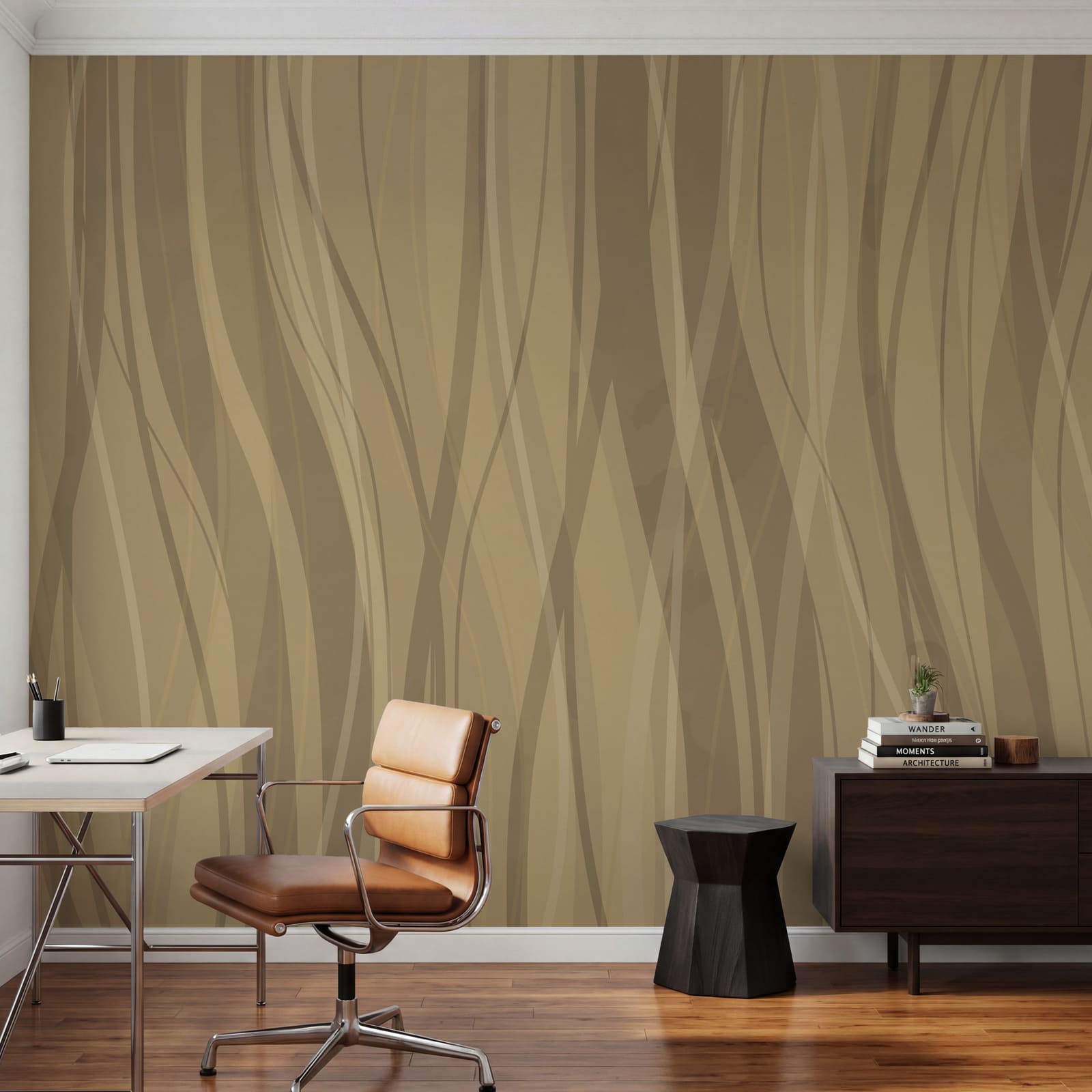 Brown and white wavy pattern Brown and white wavy pattern