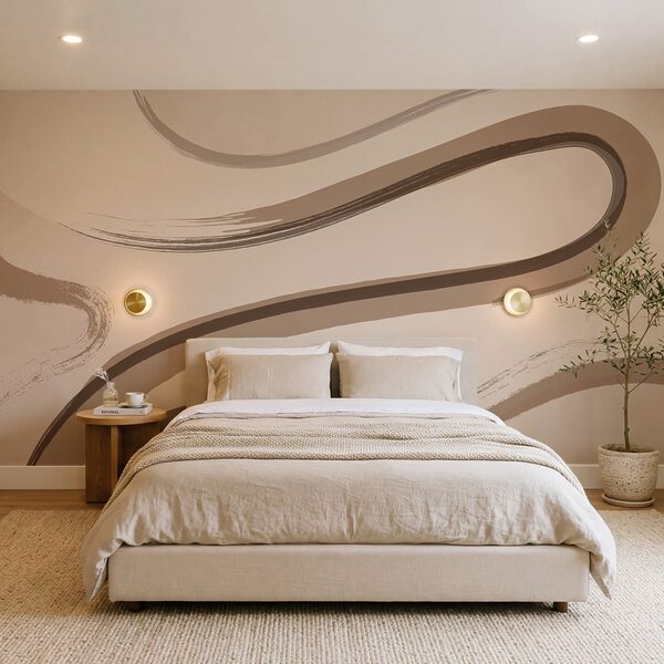 Brown and white brush strokes