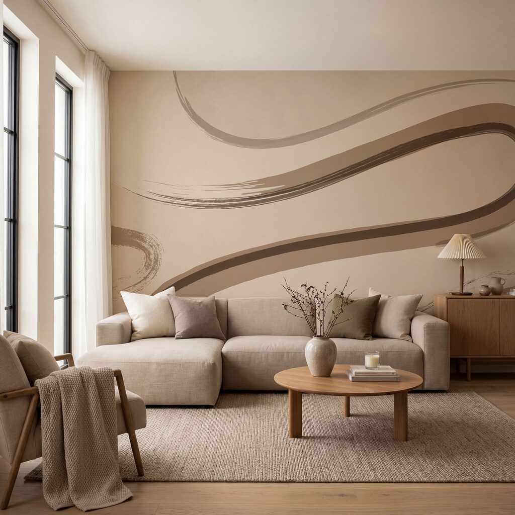 Brown and white brush strokes