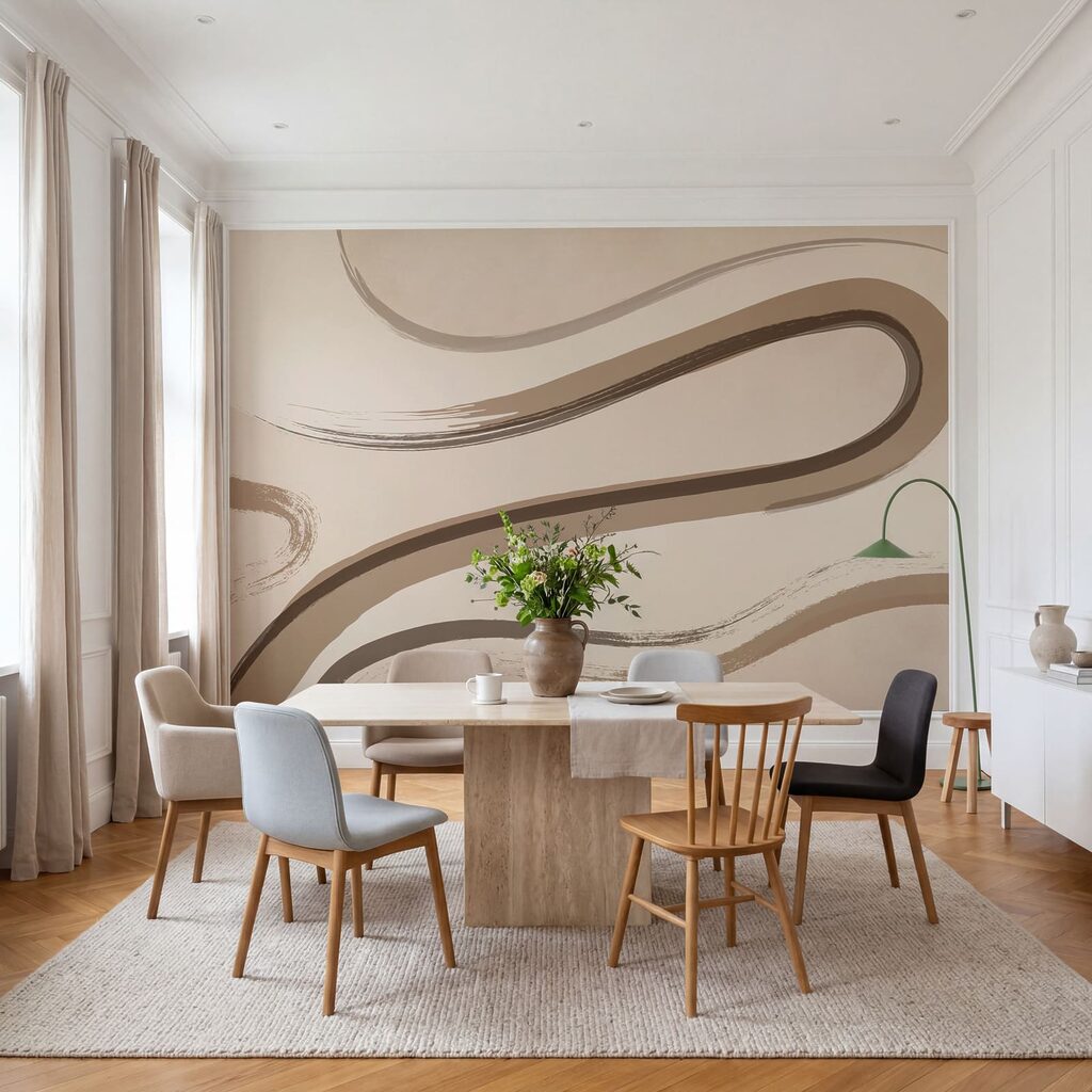 Brown and white brush strokes