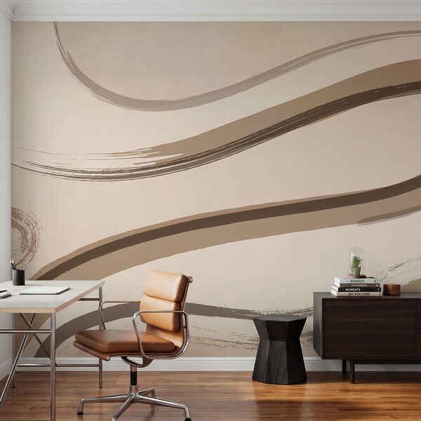 Brown and white brush strokes
