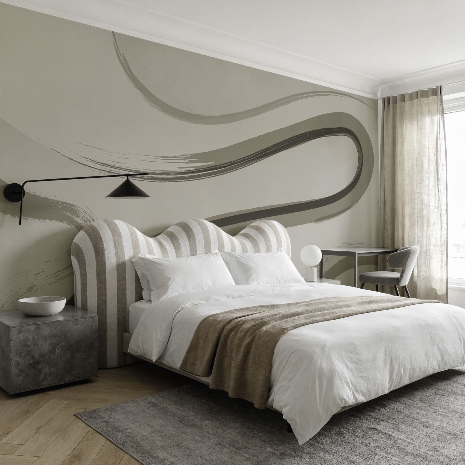 - Abstract waves in muted tones - Abstract waves in muted tones