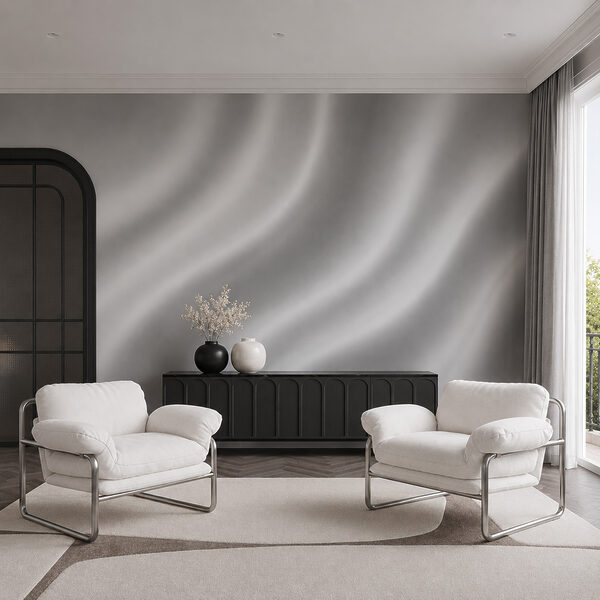 White fabric with wavy folds White fabric with wavy folds