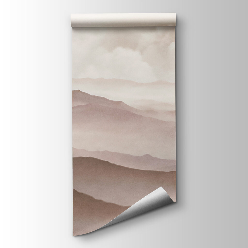 Foggy landscape of mountains