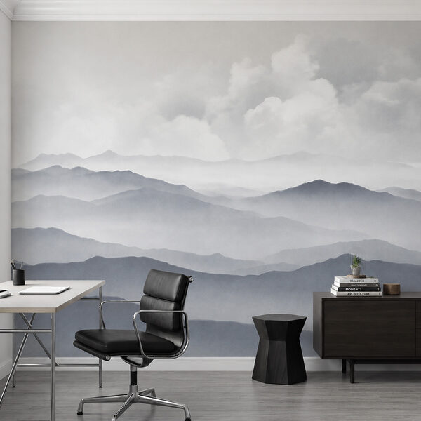 Foggy landscape of mountains