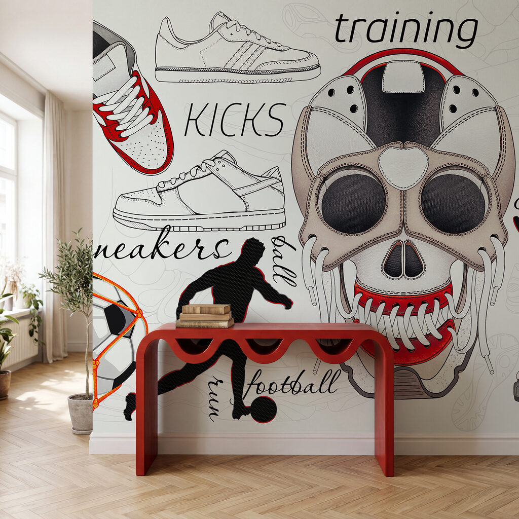 Skull with a ball and shoes Skull with a ball and shoes