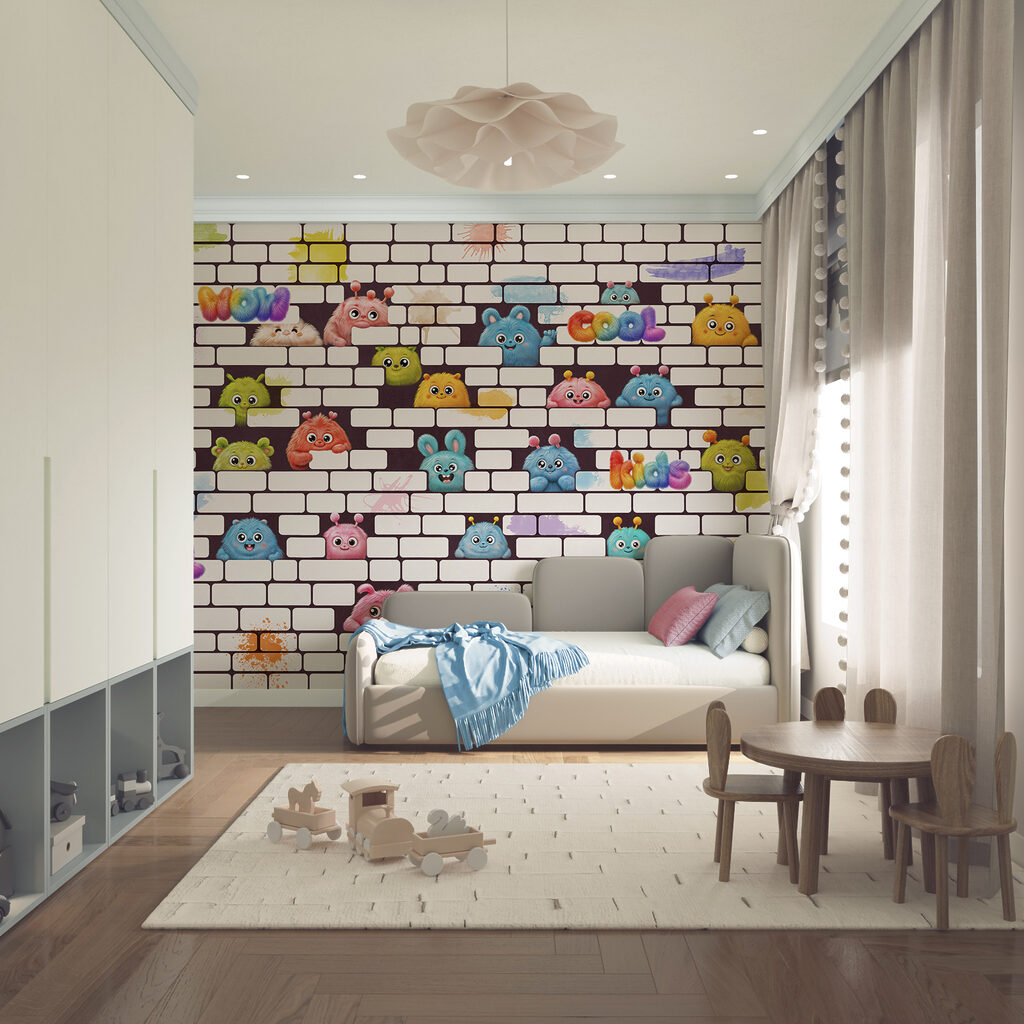Wall with cartoon characters Wall with cartoon characters