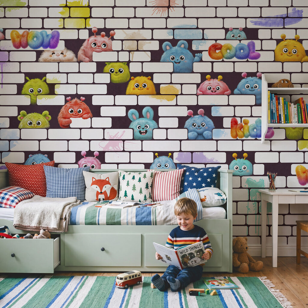 Wall with cartoon characters Wall with cartoon characters