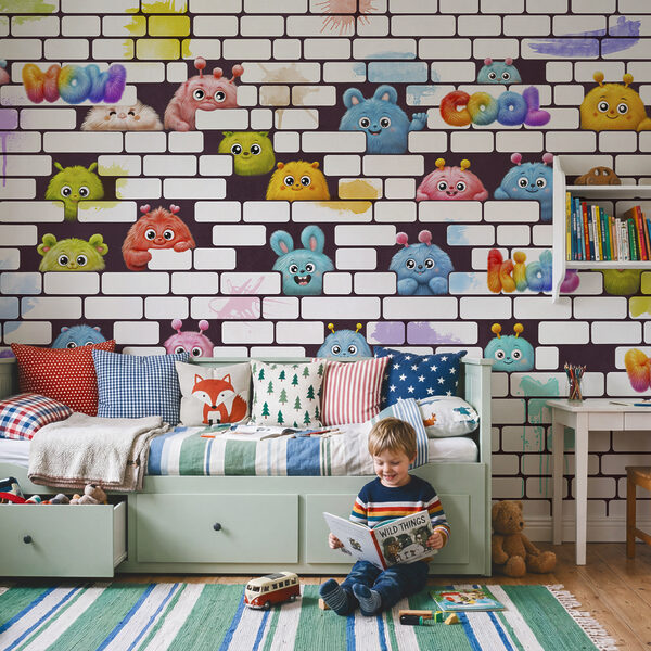 Wall with cartoon characters Wall with cartoon characters
