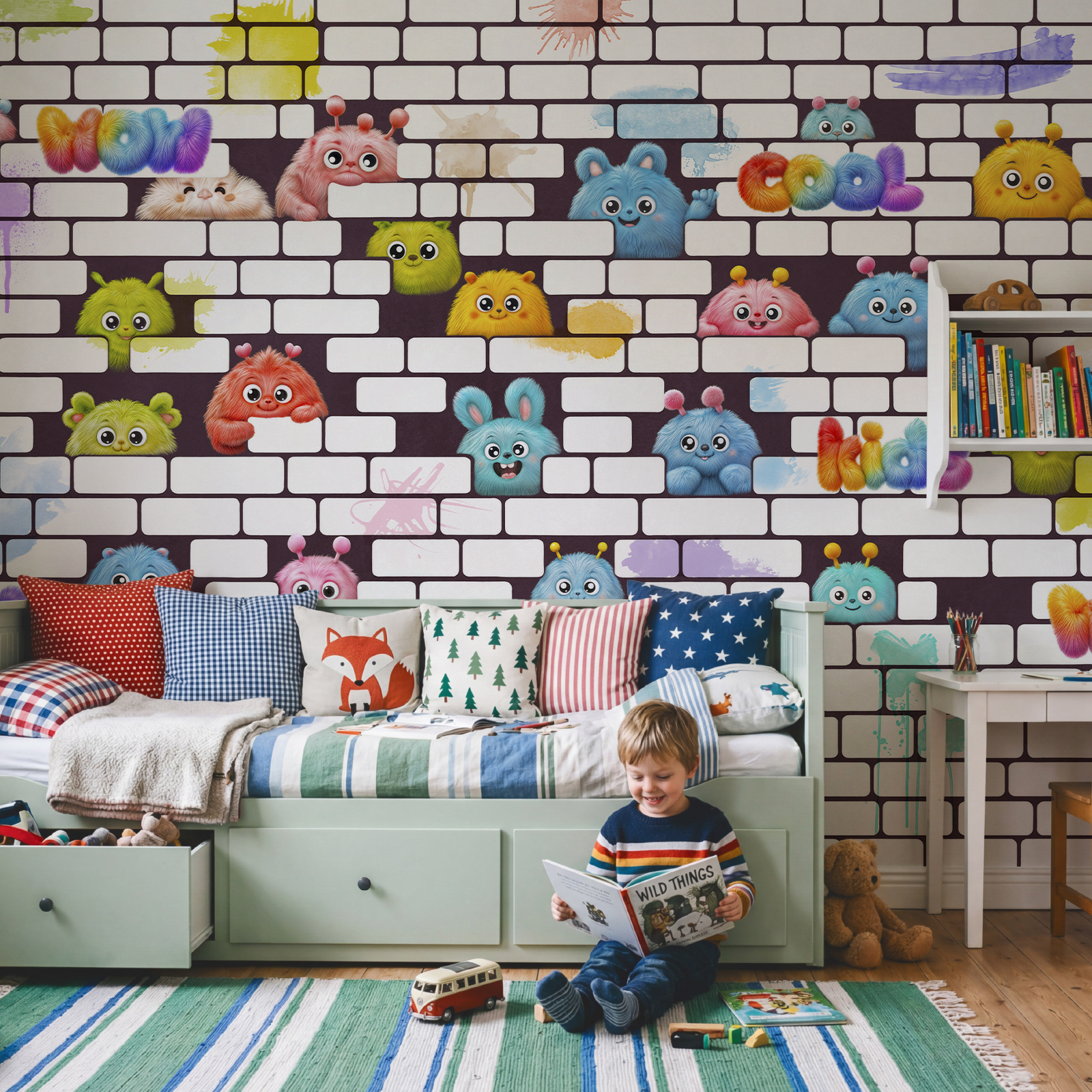 Wall with cartoon characters Wall with cartoon characters
