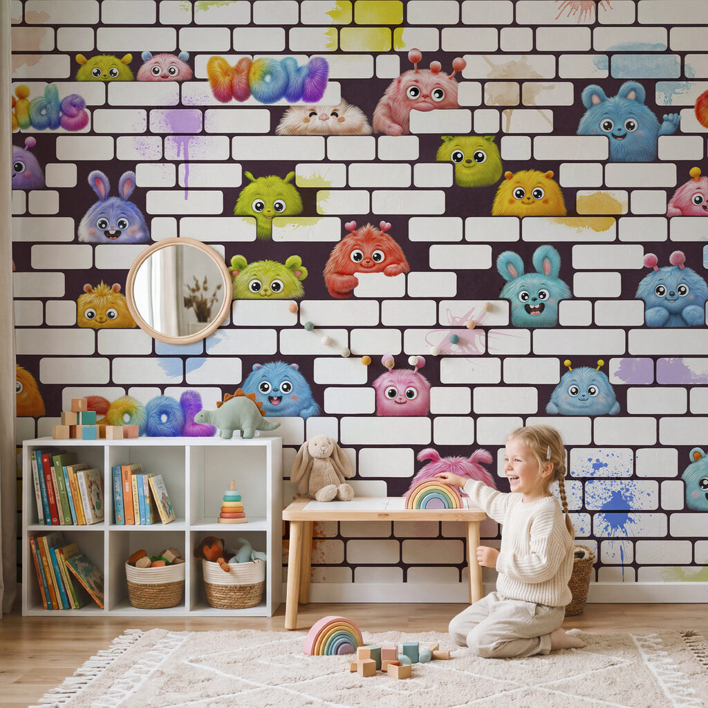 Wall with cartoon characters Wall with cartoon characters