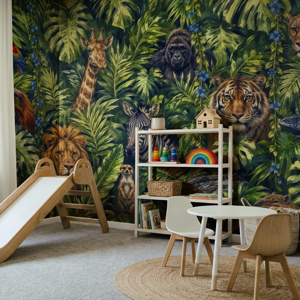 Group of animals in a jungle Group of animals in a jungle