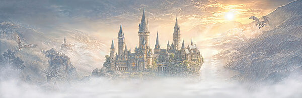 Castle on a hill with clouds Castle on a hill with clouds