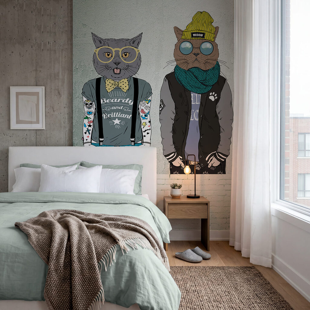 Group of cats wearing clothes Group of cats wearing clothes