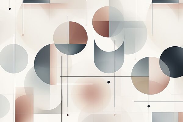 Geometric shapes in soft color palette