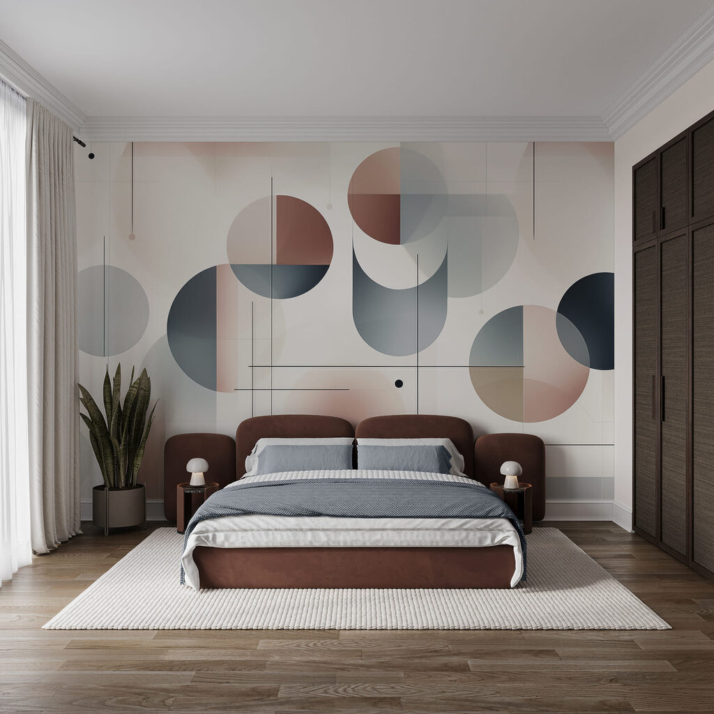 Geometric shapes in soft color palette