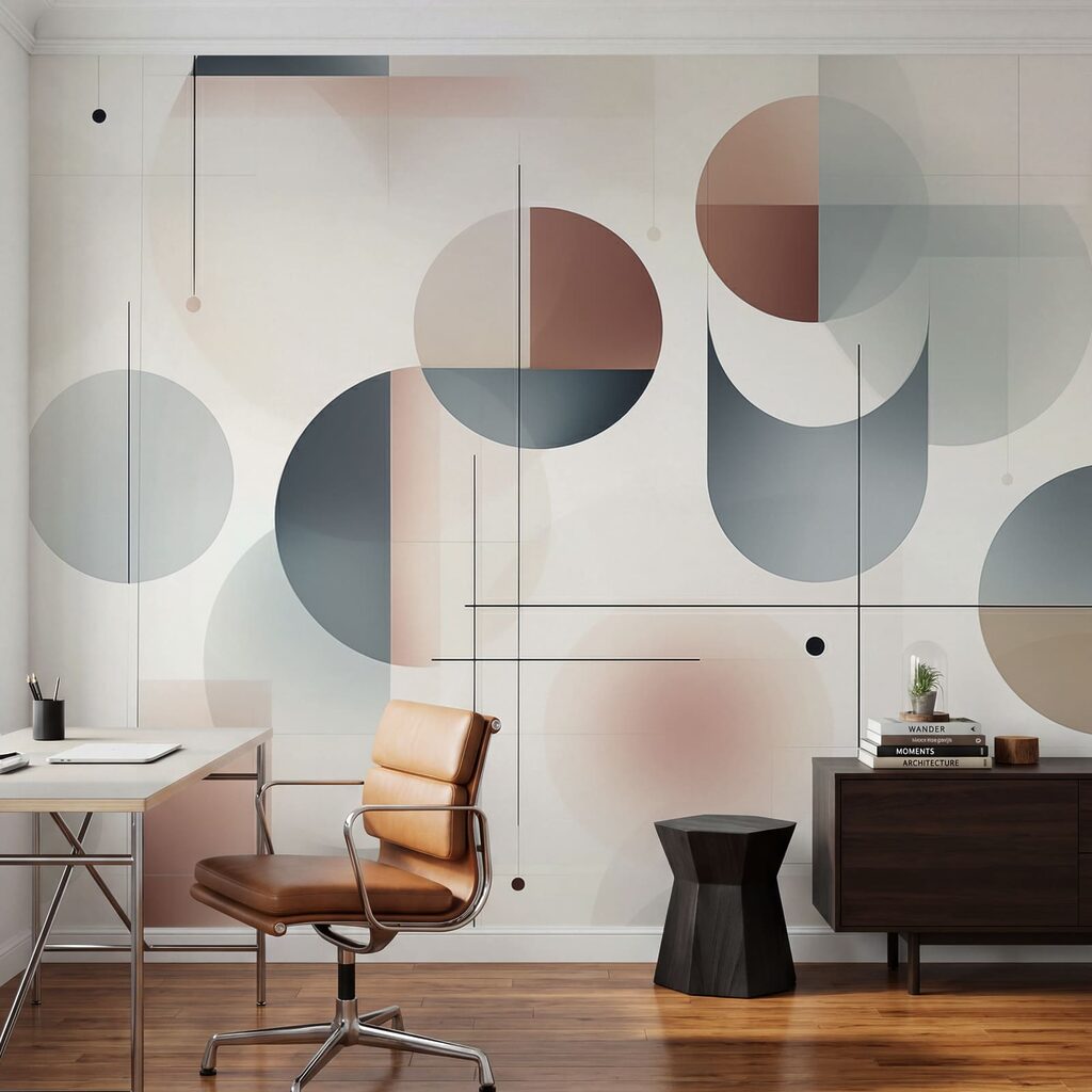 Geometric shapes in soft color palette