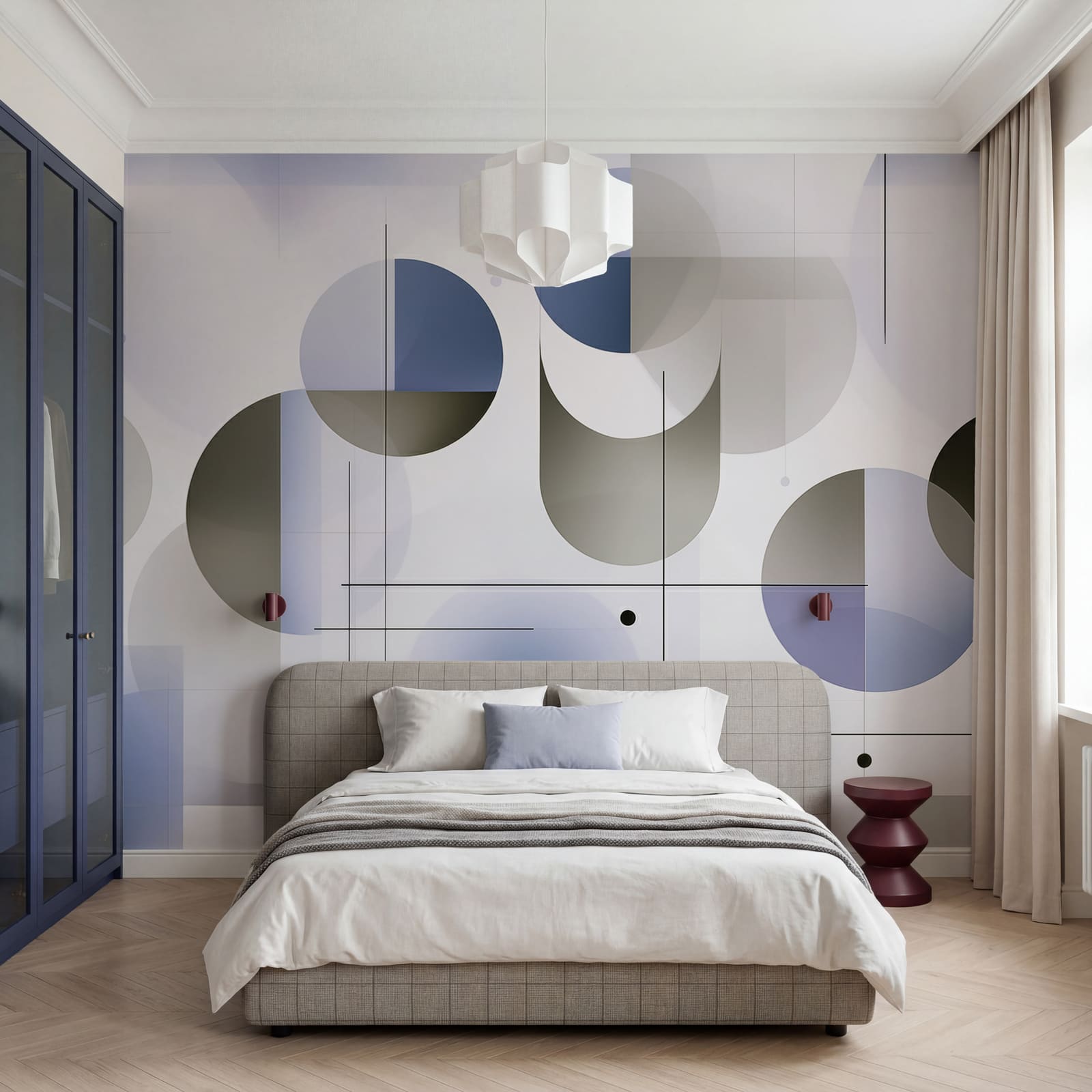 Artful arrangement of shapes and colors