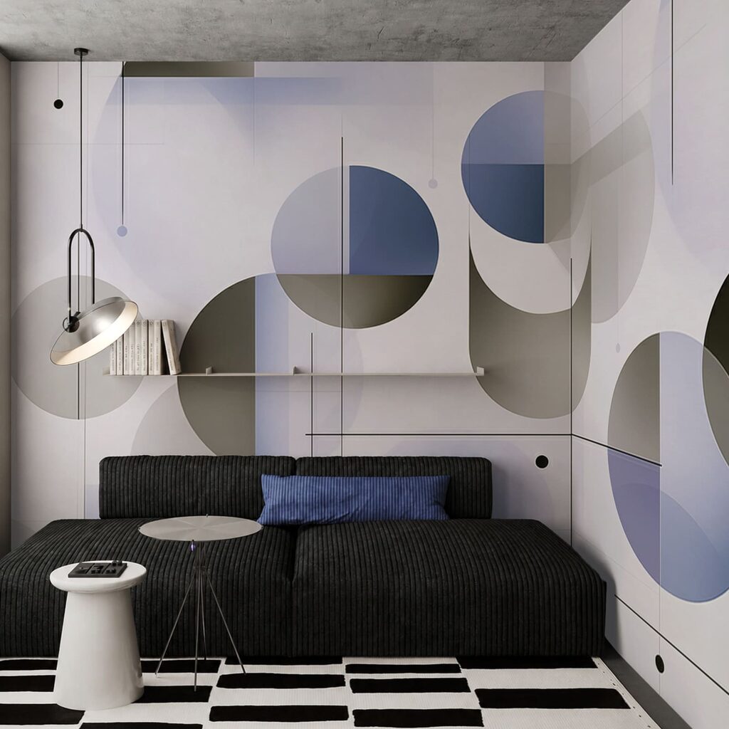 Artful arrangement of shapes and colors