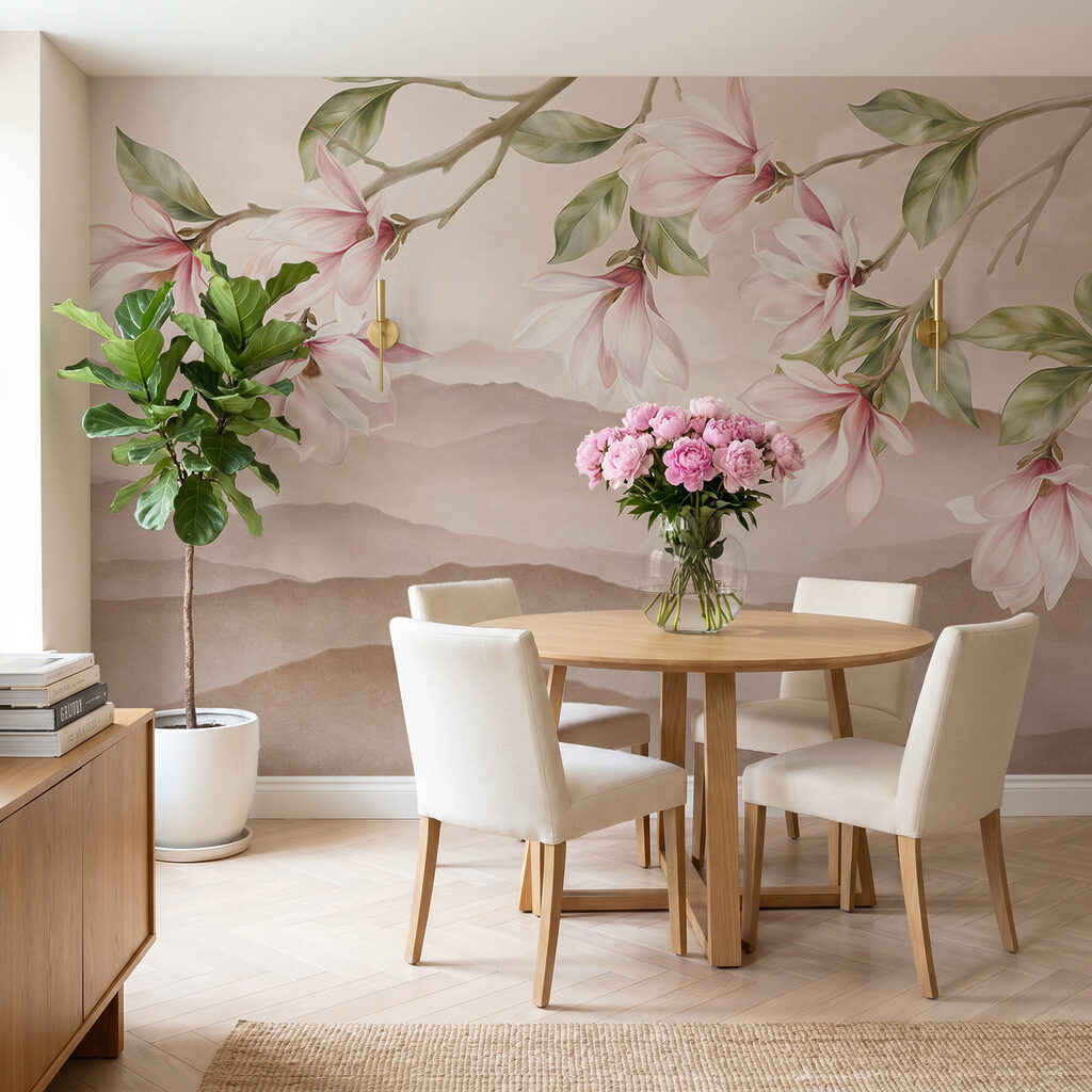Painting of flowers on a branch Painting of flowers on a branch