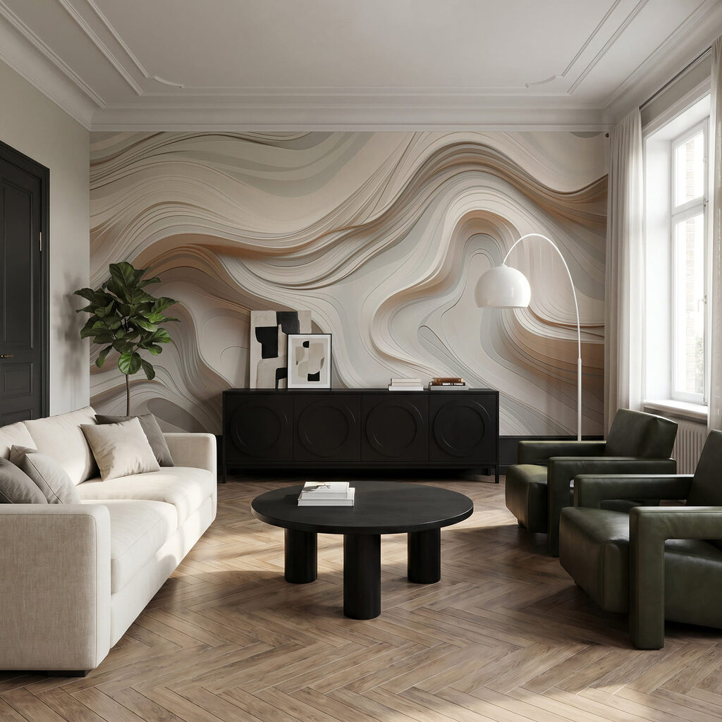 White and grey wavy lines