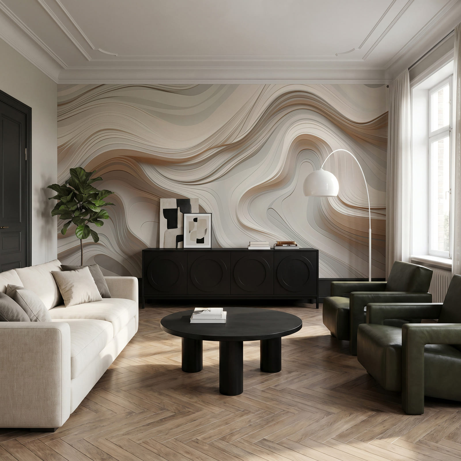 White and grey wavy lines