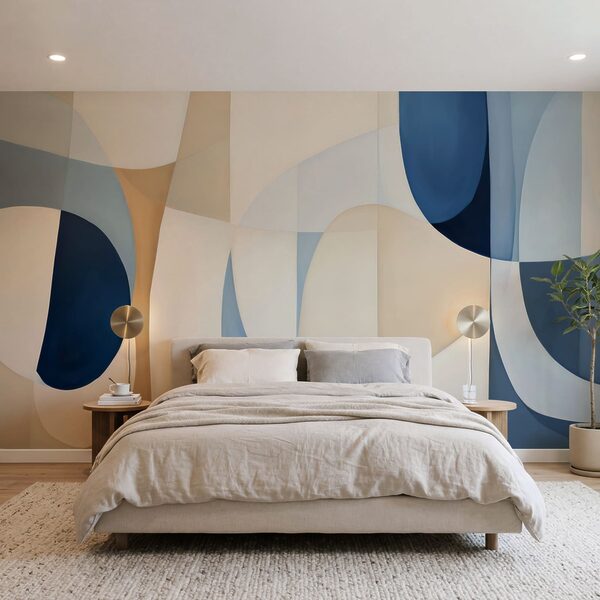 Blue and white art piece