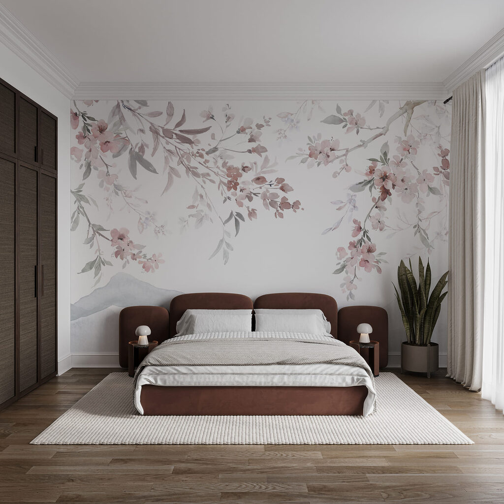 Painting of flowers on a white background Painting of flowers on a white background