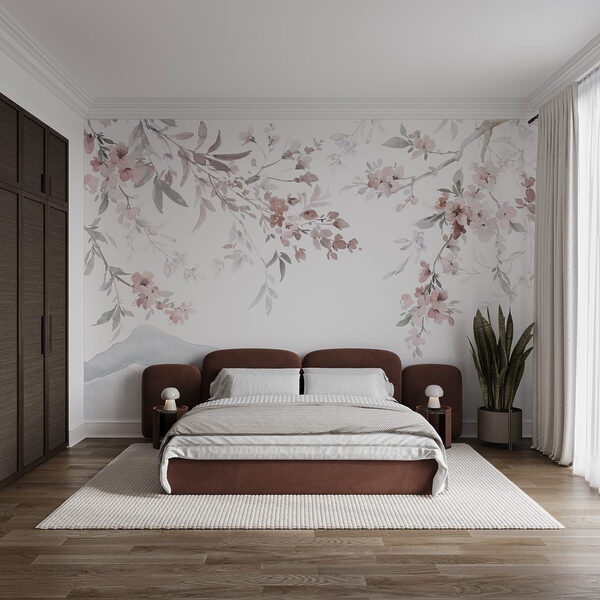 Painting of flowers on a white background Painting of flowers on a white background