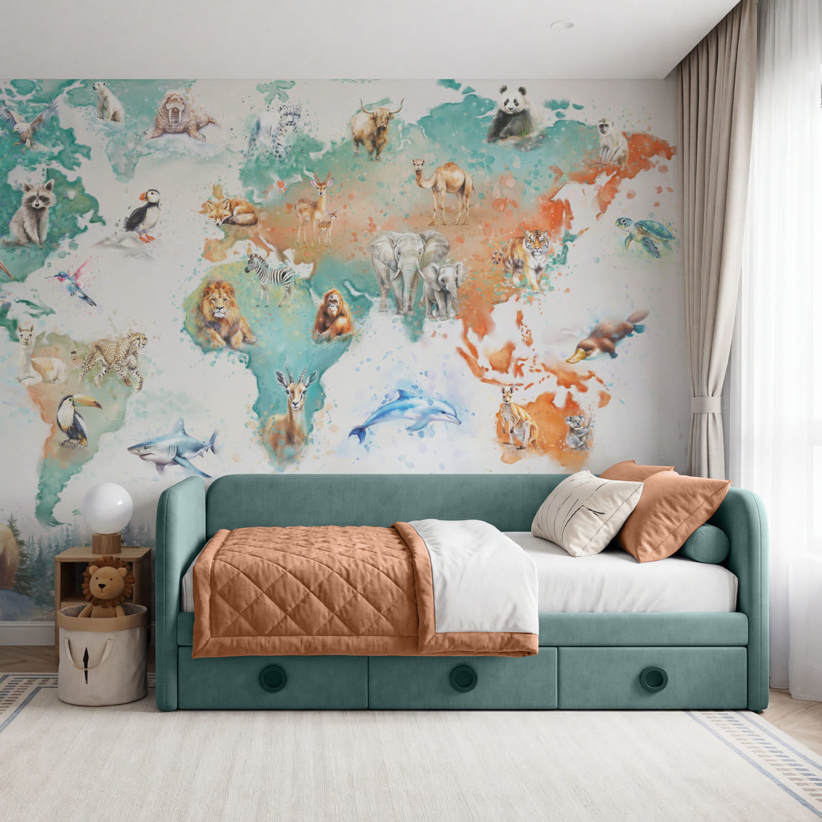 Map of animals and birds