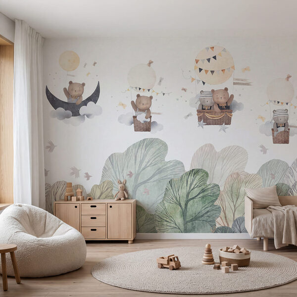 Group of teddy bears in a hot air balloon Group of teddy bears in a hot air balloon