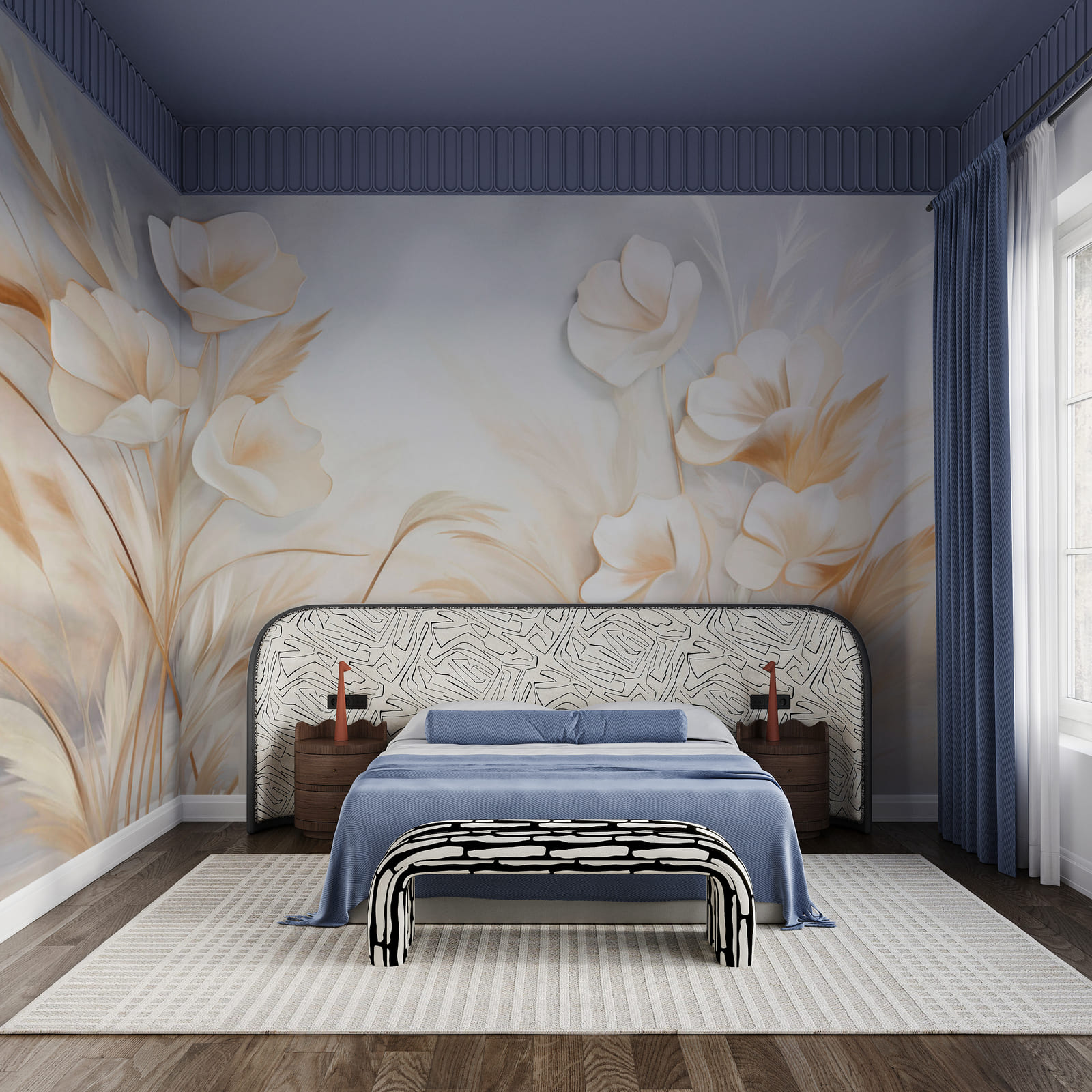 Painting of flowers and grass
