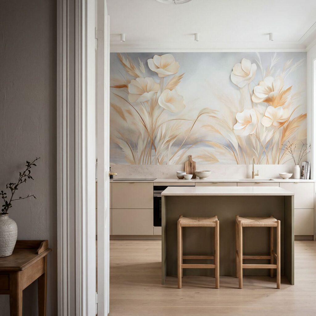 Painting of flowers and grass